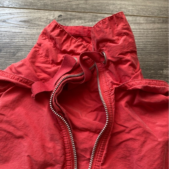 Columbia windbreaker pullover quarter zip hooded high collared red spring coat - Picture 5 of 10